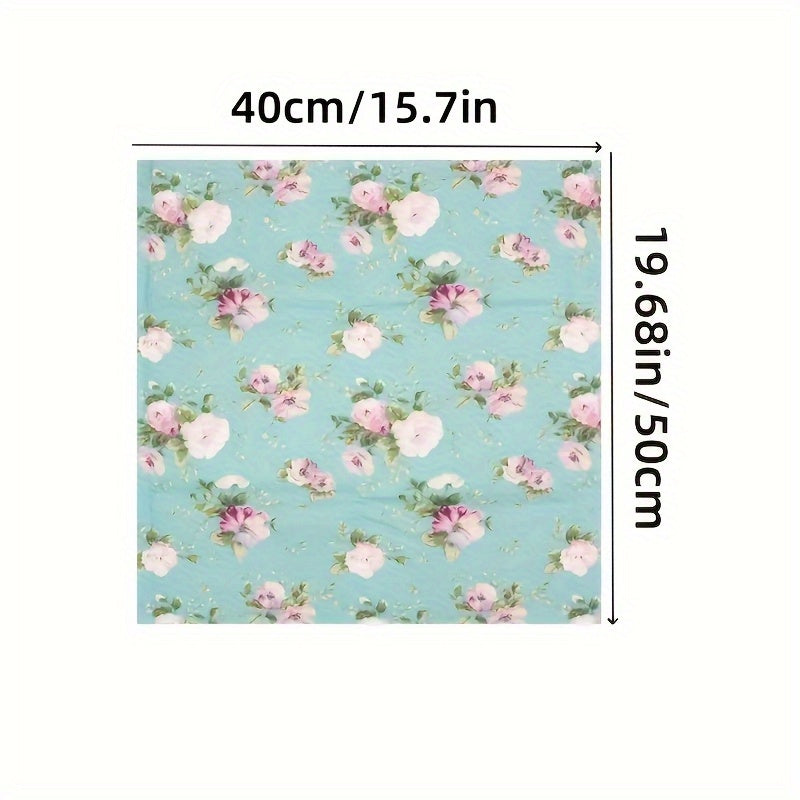 Floral Fabric Bundle Pre cut Patchwork Squares Quilting DIY Crafts 8pcs