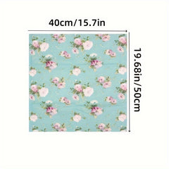 Floral Fabric Bundle Pre cut Patchwork Squares Quilting DIY Crafts 8pcs