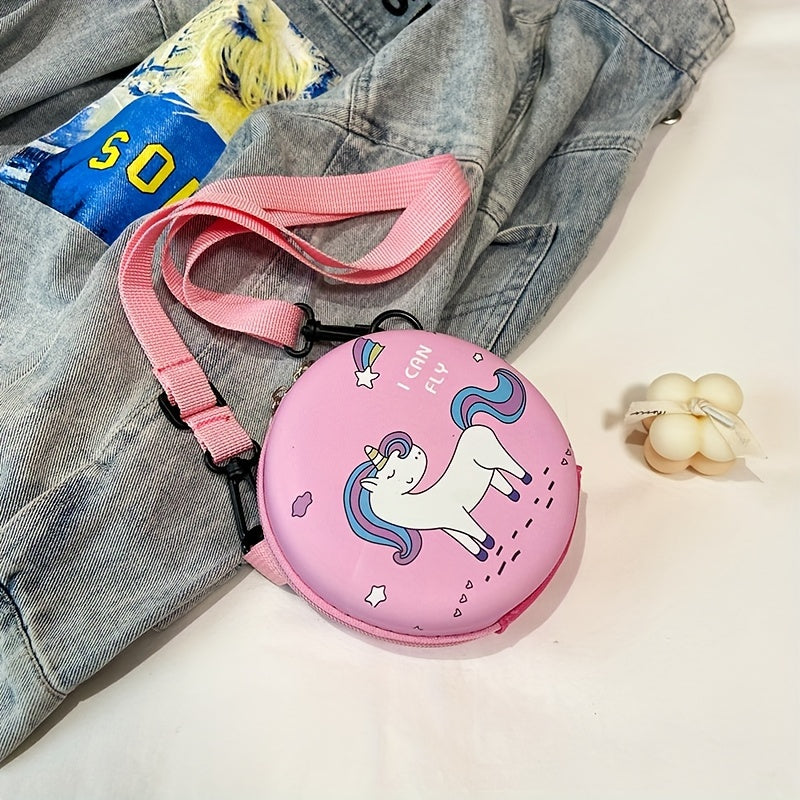 Kids Cartoon Crossbody Bag Mermaid Unicorn Dinosaur Bear Pattern Wallet