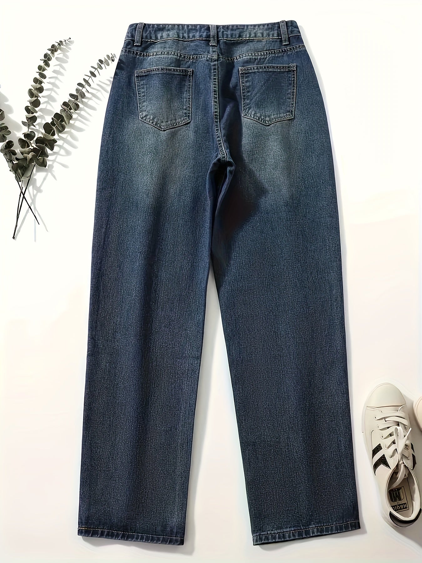  Distressed High Rise Loose Fit Jeans