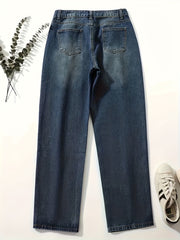  Distressed High Rise Loose Fit Jeans
