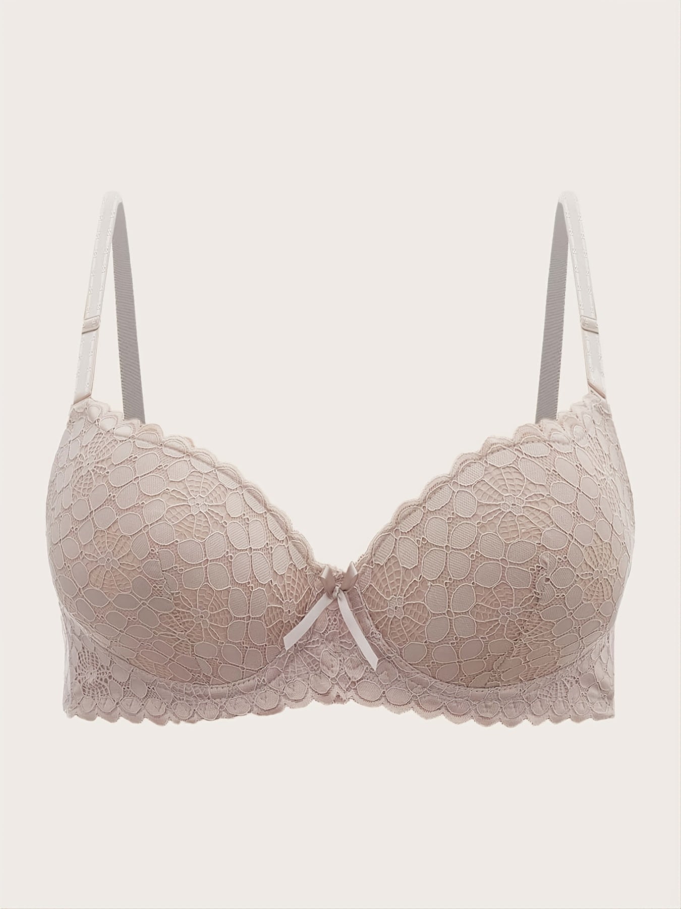  Lace Geometric Pattern Push Up Bra