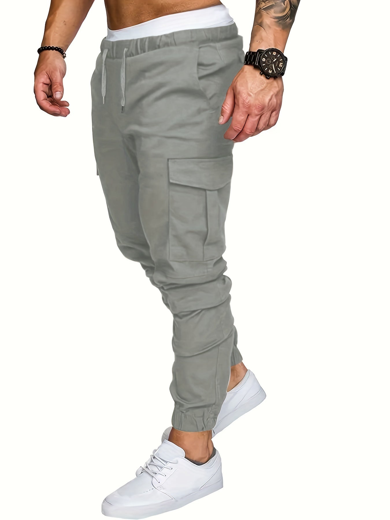 Men's Relaxed Fit Cargo Pants With Flap Pockets