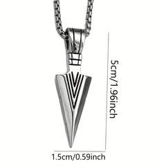 Men's Spearhead Pendant Necklace Street Hip hop Stainless Steel Sweater Chain