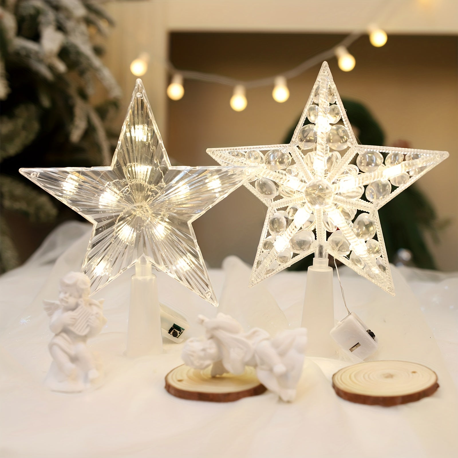 LED Christmas Tree Top Star Decoration Party Supplies Family Hotel