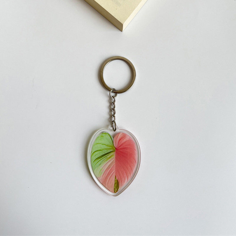 Leaf Plant Acrylic Keychain Bag Charm Accessories