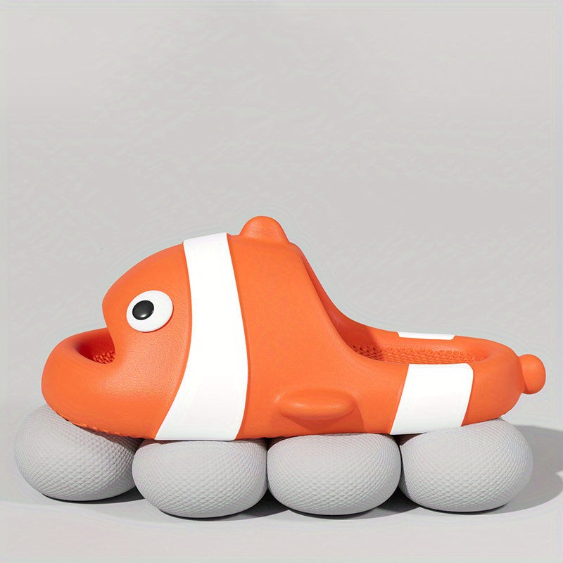 Summer Thick Sole 3D Cartoon Fish Men Slippers Home Indoor Beach Slides