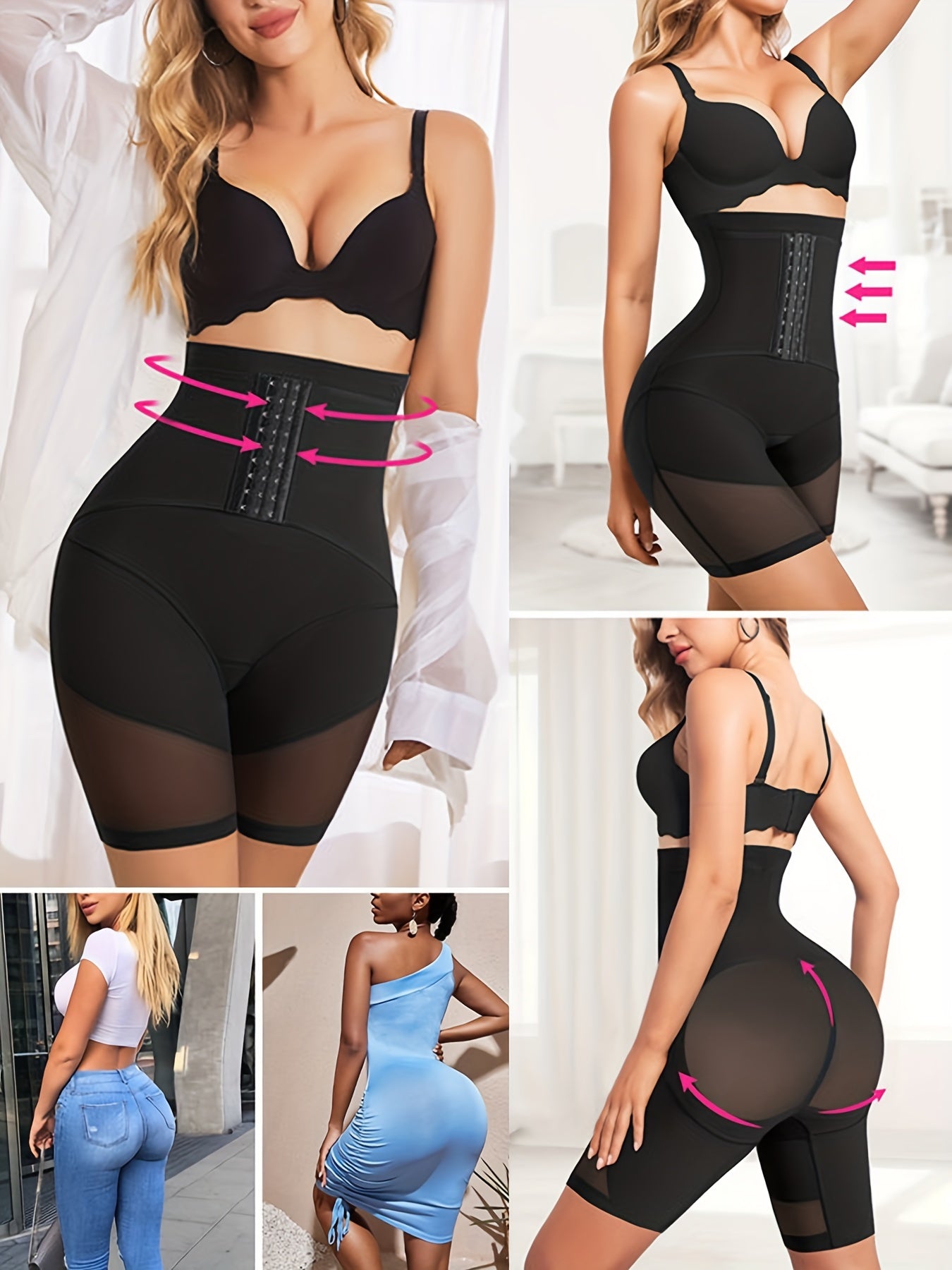 High Waist Mesh Shaping Shorts Tummy Control Butt Lifting Underwear