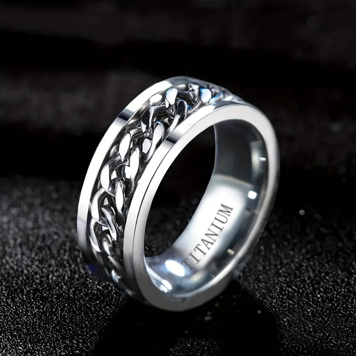 PANASH 8mm Titanium Steel Ring for Couples