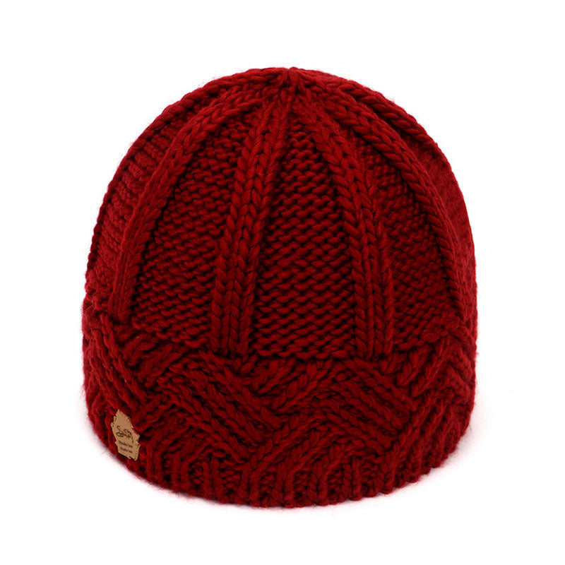 Vintage Ribbed Knit Beanie Hat