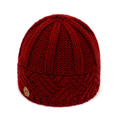 Vintage Ribbed Knit Beanie Hat