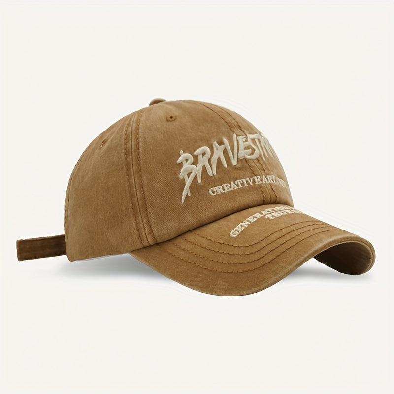 Outdoor Curved Brim Letter Embroidery Men's Peaked Cap Baseball Cap