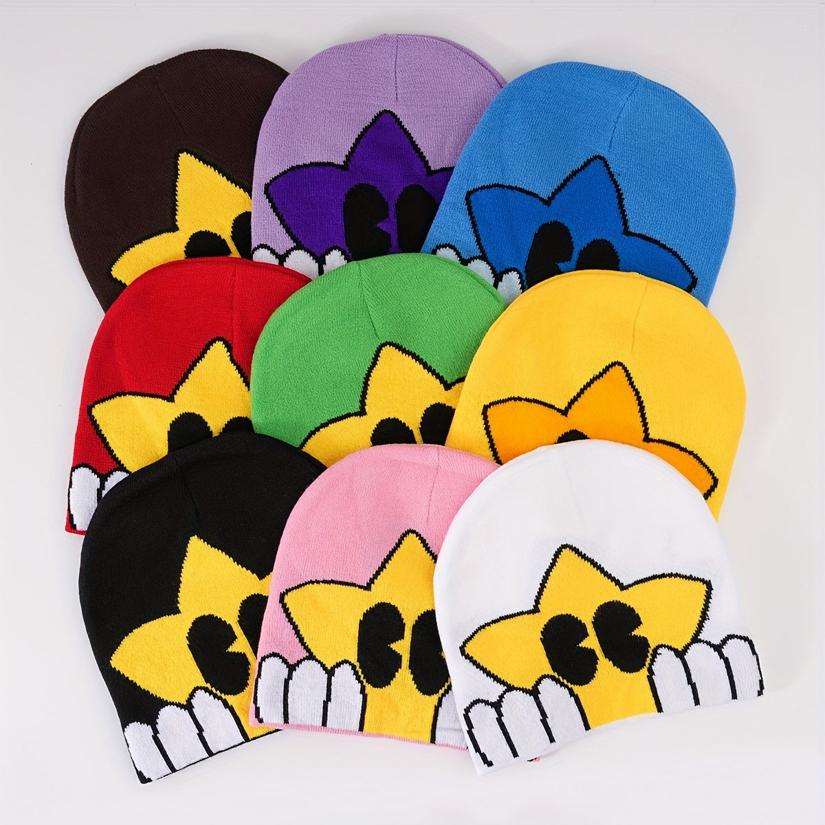 Star Jacquard Cartoon Beanie Warm Knitted Hat Unisex Skull Hat