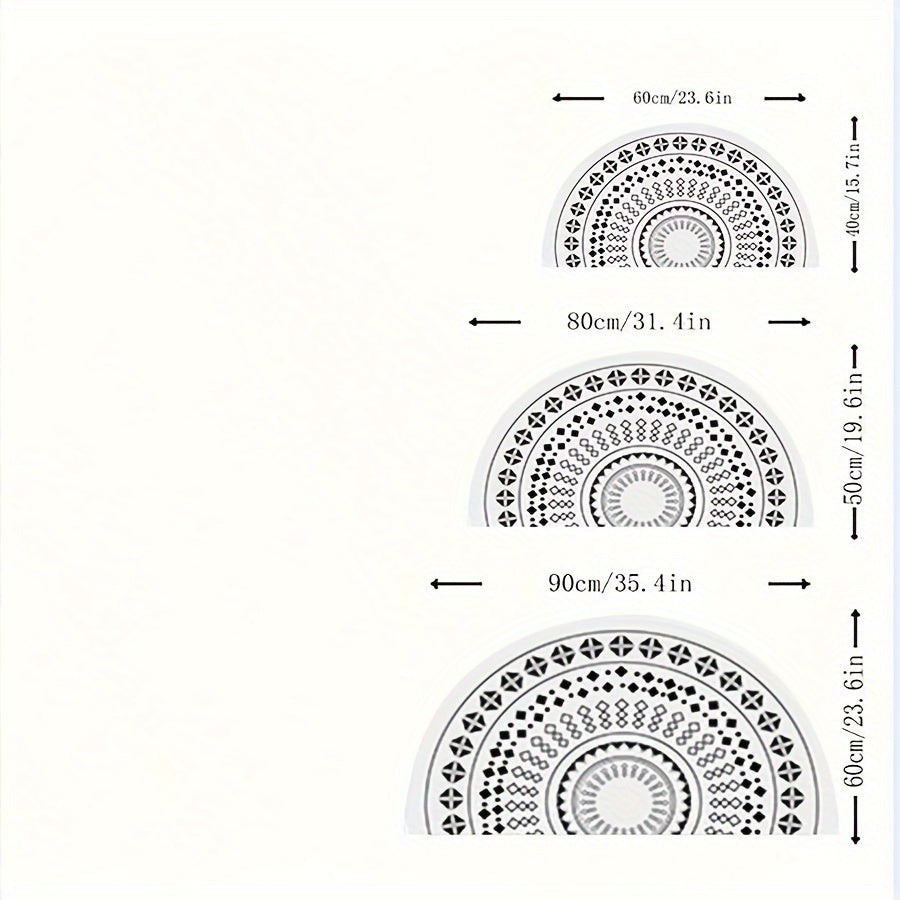 Moroccan Element Doormat Semi Circular Area Rug