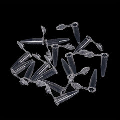 50pcs 0.5ml Clear Micro Plastic Test Tubes with Snap Caps