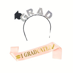 Graduation Hair Band with Graduated Printed Sash for Graduation Party