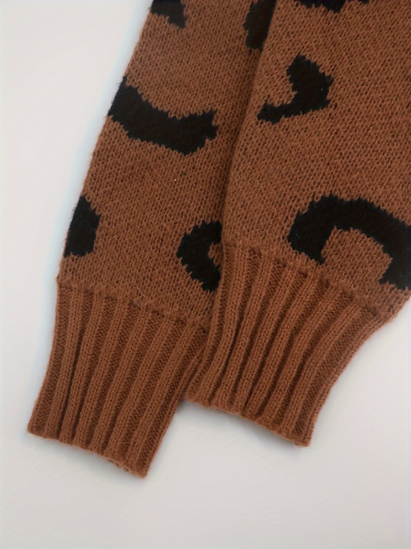  Leopard Print Long Sleeve Open Front Cardigan