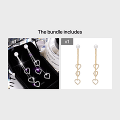 Heart Shaped Pearl Tassel Earrings Lucky Party Jewelry