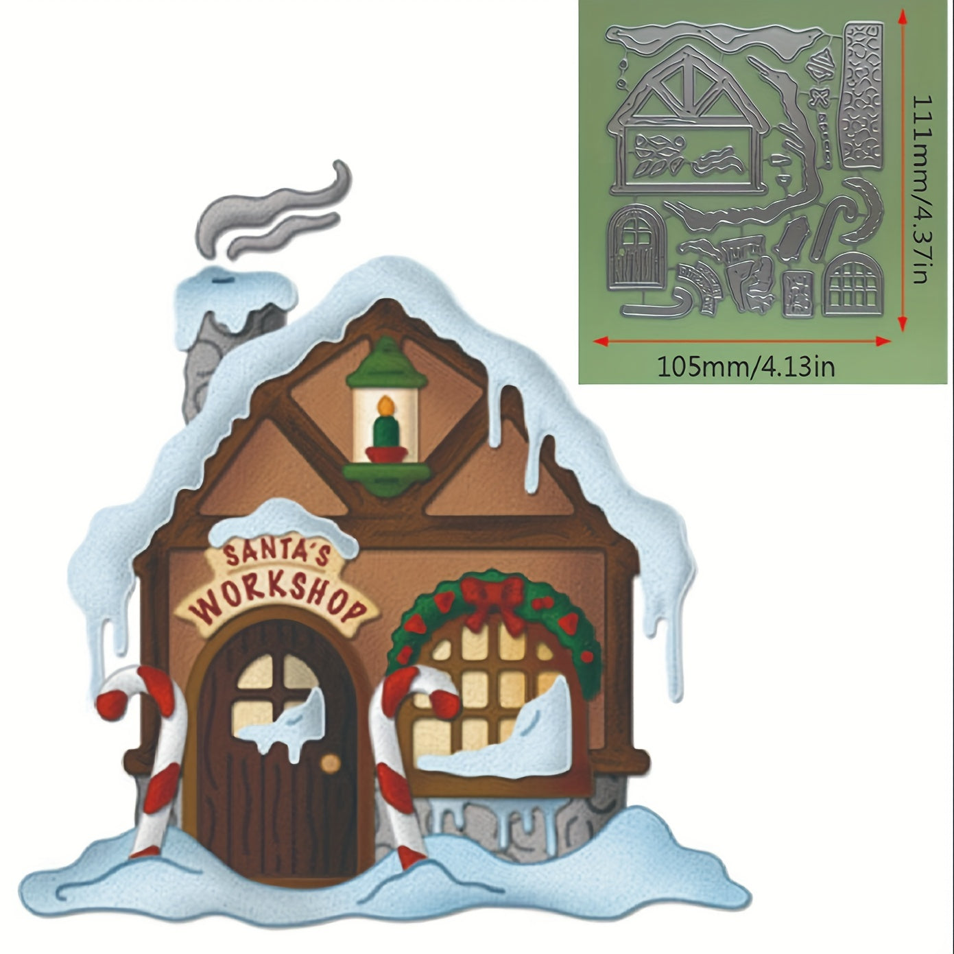 1pc Christmas Snowy House Metal Cutting Dies for Card Making Scrapbooking