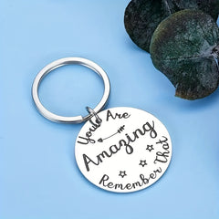 You Are Amazing Inspirational Tag Keychain
