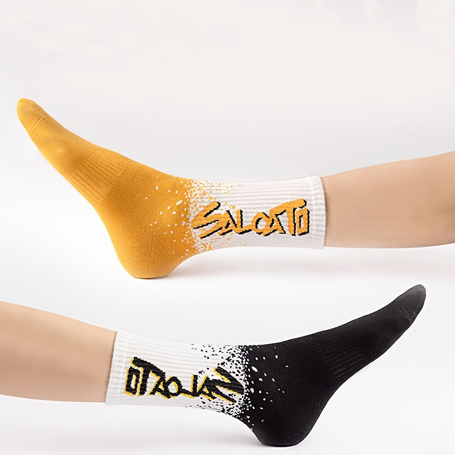 5 Pairs Letter Print Socks Comfy & Breathable Mid Tube Socks Women's Stockings