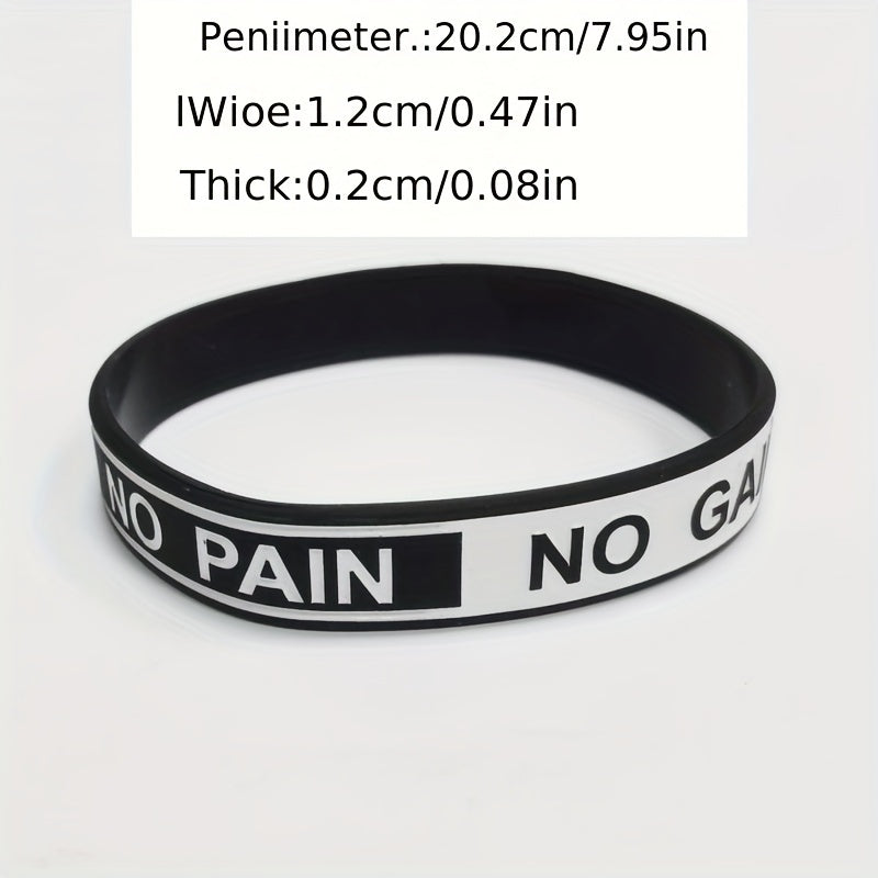1pc No Pain No Gain Wristbands Motivational Silicone Bracelets