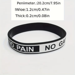 1pc No Pain No Gain Wristbands Motivational Silicone Bracelets
