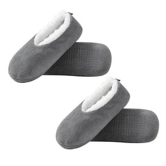 2 Pairs Plush Lined Low Cut Floor Socks