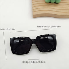 Vintage Square Sunglasses Large Frame Glasses B Letter