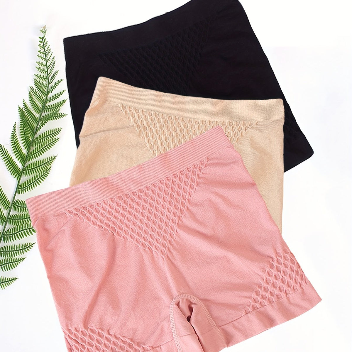 3pcs Seamless Boyshort Panties Comfortable & Breathable Stretchy Intimates