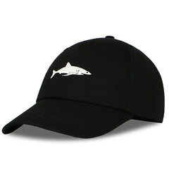 Washed Cotton Shark Snapback Baseball Cap Dad Hat