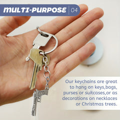 4pcs Mini Weapon Model Keychains Key Rings Car Key Bag Decoration