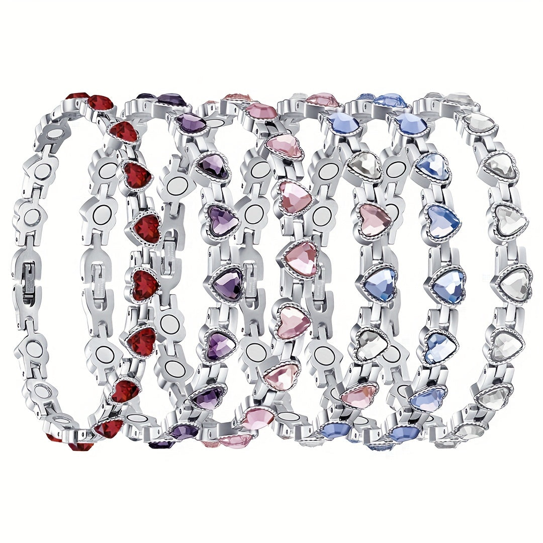 Adjustable Heart Shaped Magnetic Bracelet for Men and Women