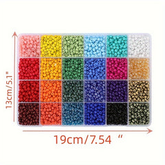 3500pcs 24 Colors 4mm Glass Rice Beads Set Seed Bead Handcraft DIY Jewelry