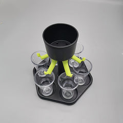 6 Shot Glass Dispenser for Wine Whisky Beer Liquor - Ideal for Parties