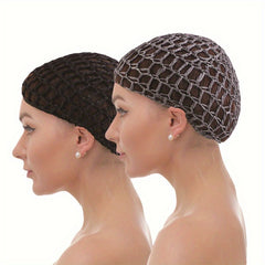 2pcs Crochet Hair Net Hollow Out Sleeping Hat Hair Protective Accessories