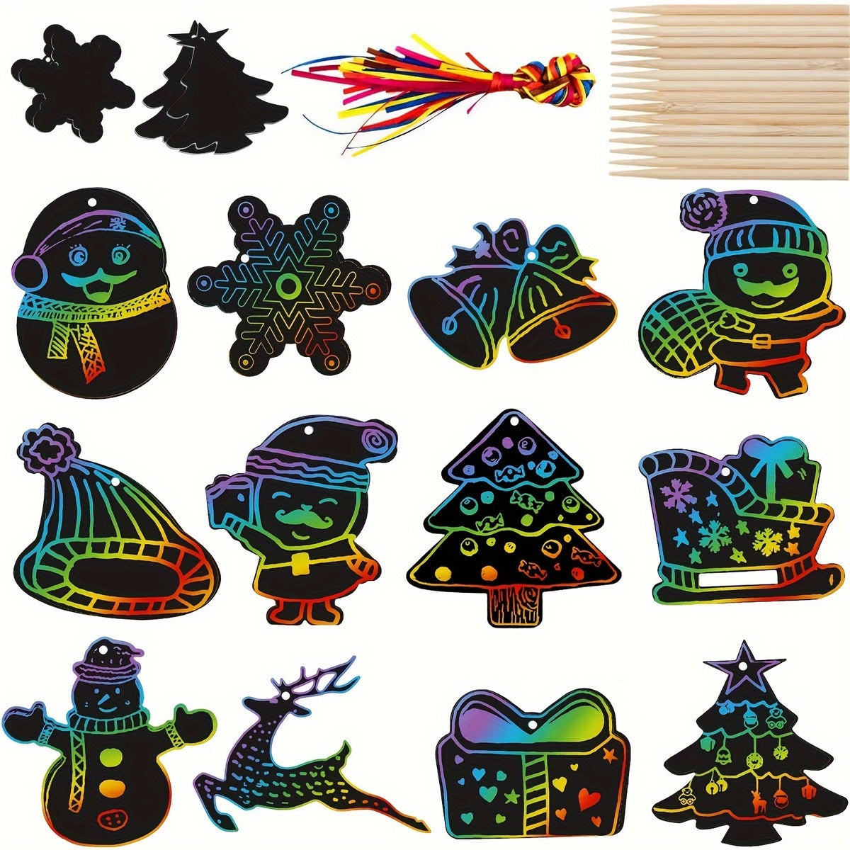 Christmas Scratch Painting Paper DIY Doodle Painting