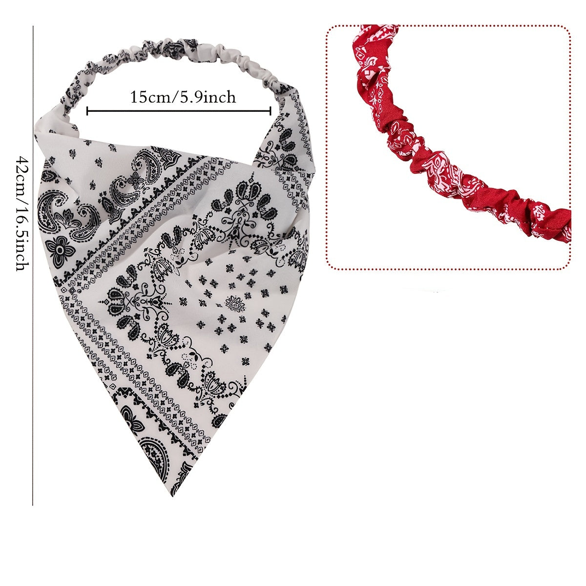 Boho Vintage Turban Headwrap Triangle Kerchief Bandanas For Women Girls