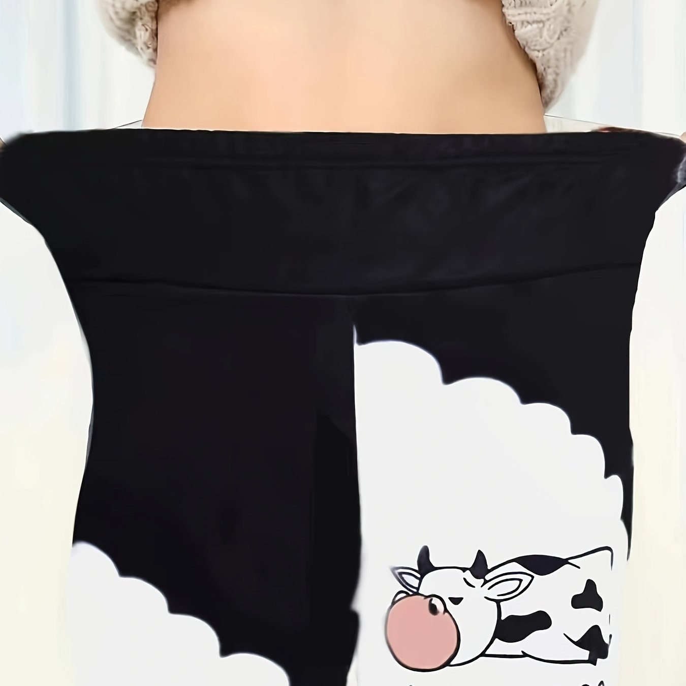  Colorblock Cow Fleece Legging