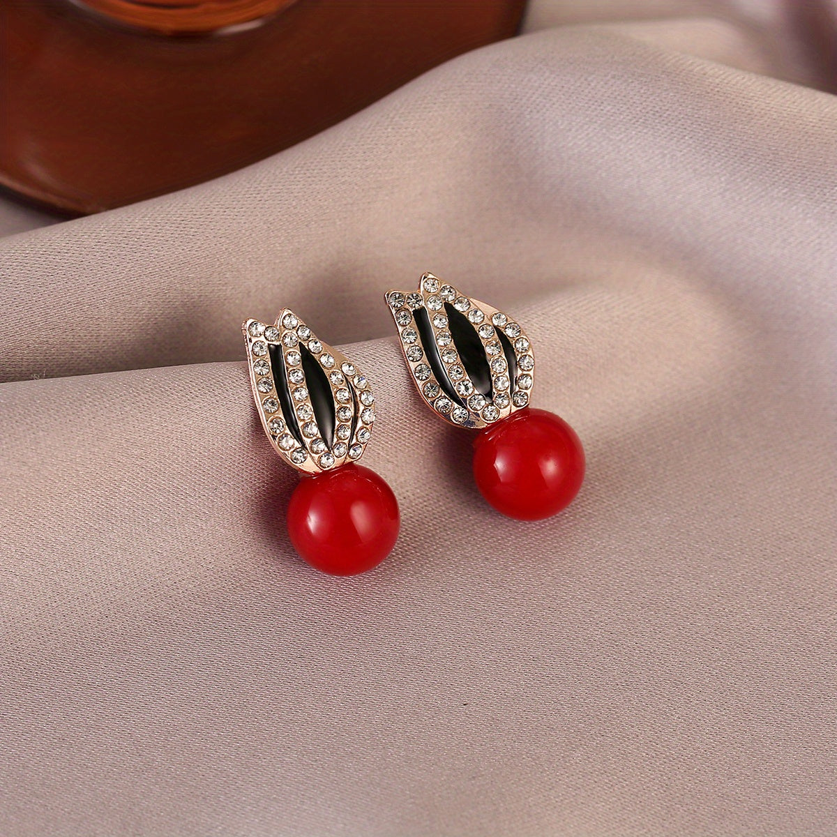 2pcs Pair Pearl Zircon Earrings Men Women