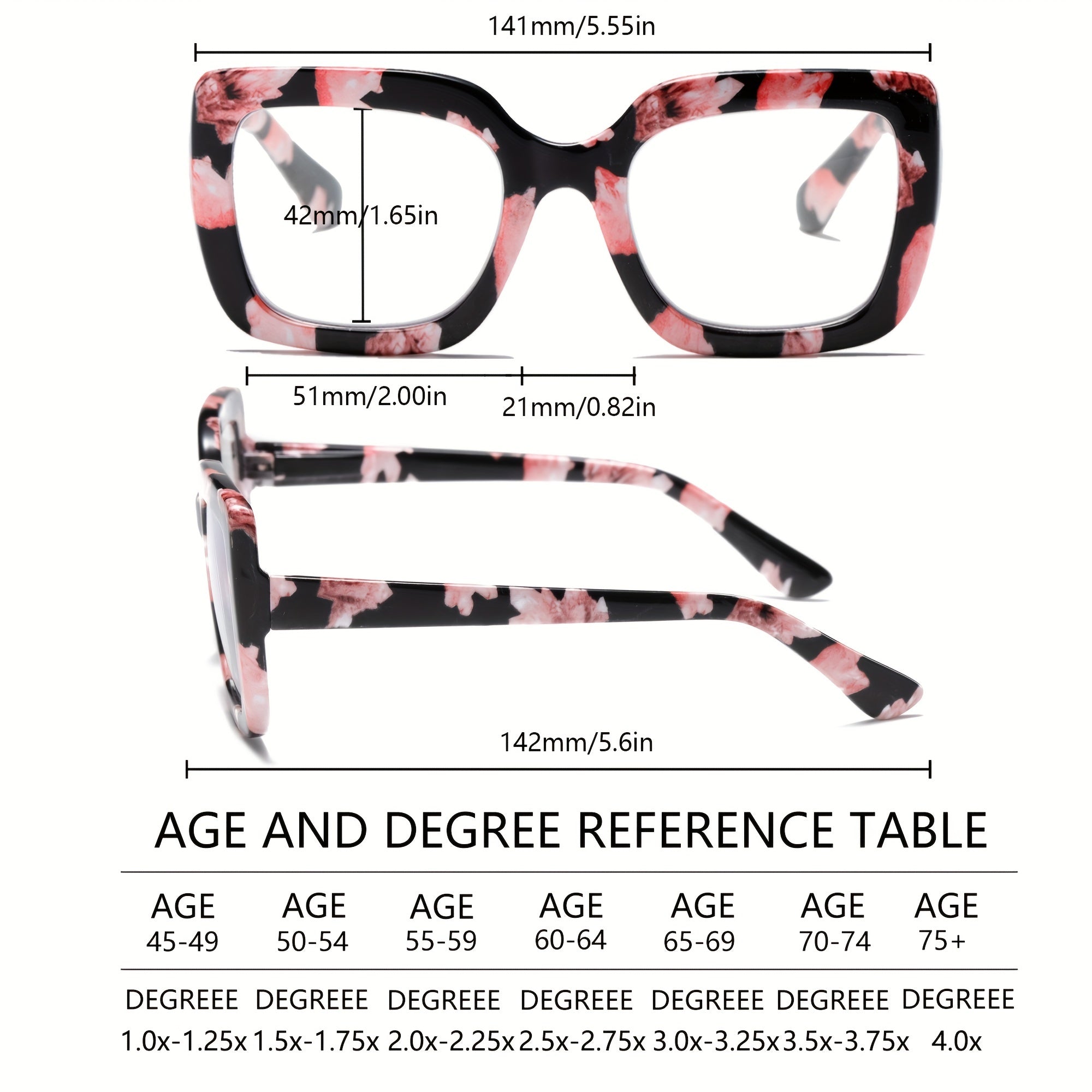 Retro Square Women's Reading Glasses Blackout Spring Hinge