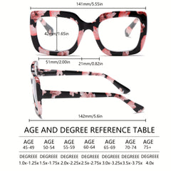 Retro Square Women's Reading Glasses Blackout Spring Hinge