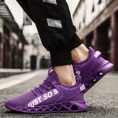 Purple Lace Up Blade Running Shoes Outdoor Sports Footwear