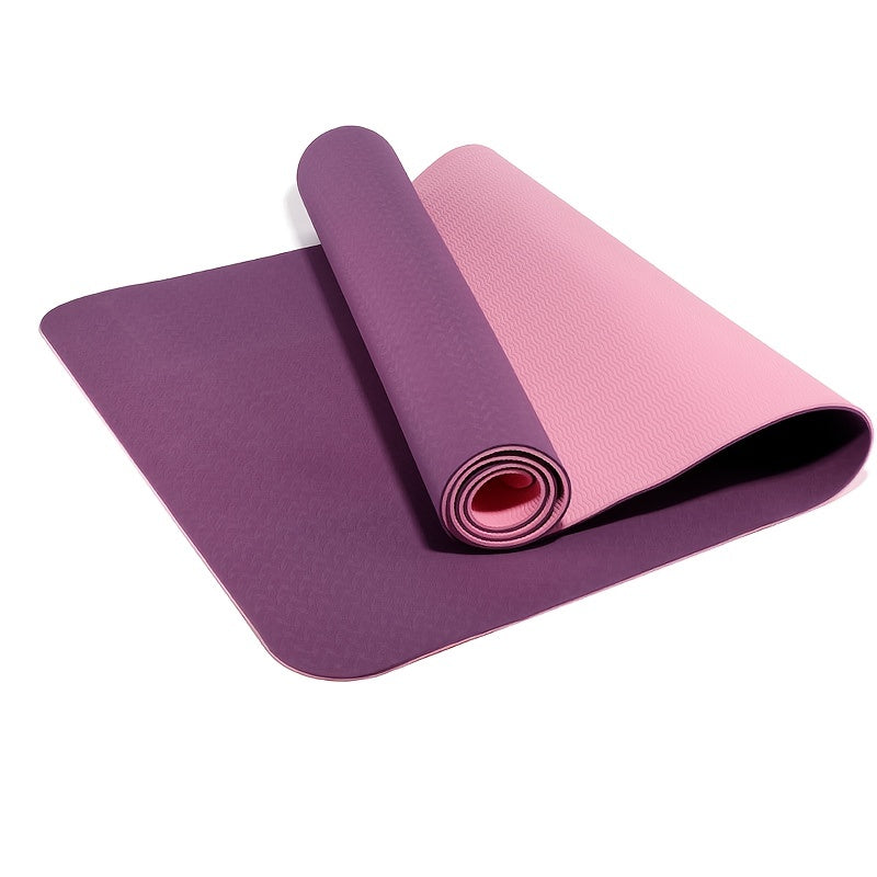 TPE Solid Yoga Mat Double Colors Non slip Fitness Mat