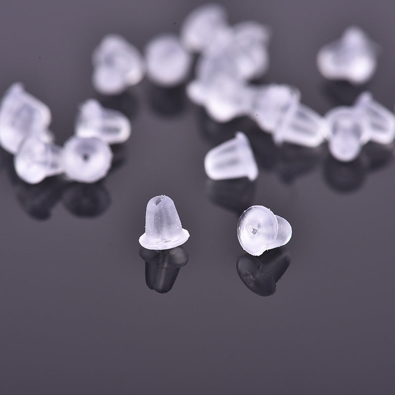 100pcs Invisible Plastic Earring Posts Clear Ear Hole Retainer