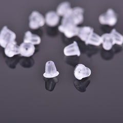 100pcs Invisible Plastic Earring Posts Clear Ear Hole Retainer
