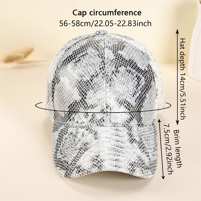 Snake Pattern Baseball Cap Print Breathable Dad Hats Hip Hop Sun Hats