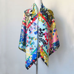 Boho Print Large Scarf 129 54cm Satin Square Scarf Sunscreen Windproof Scarf