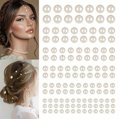 220pcs Self Adhesive Hair Pearls Stickers Mix for DIY Crafts