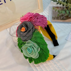 Colorful Boho Tassel Flower Headband for Women